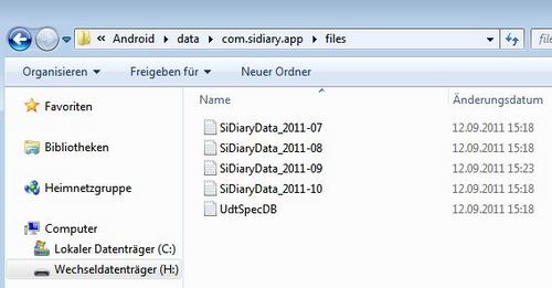 Datensicherung Android App
