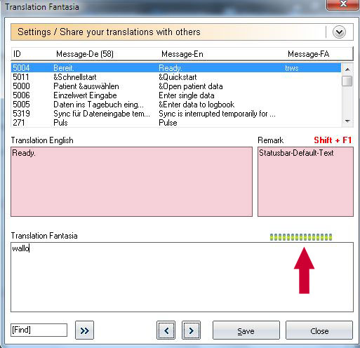 Translation window Translation window