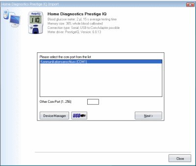 Import your readings from Prestige IQ into your log-book